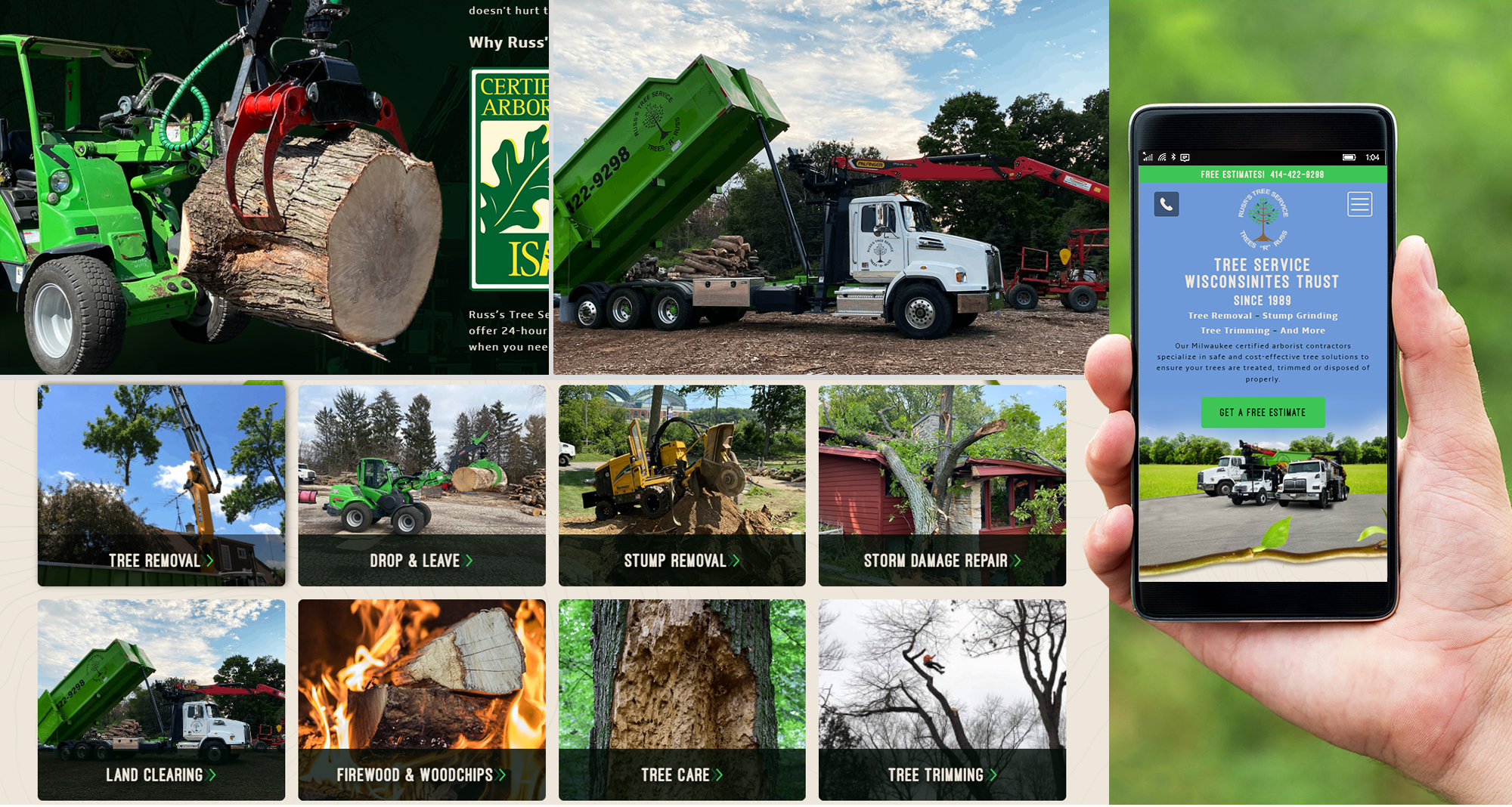 Milwaukee web marketing for Russ's Tree Service