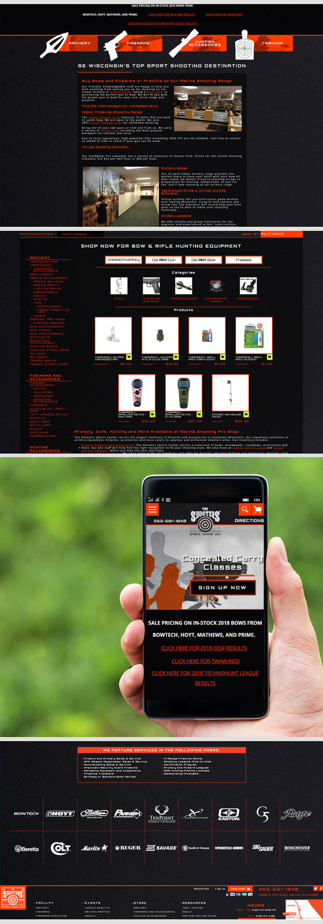Milwaukee web marketing for The Shooters Sports Center 
