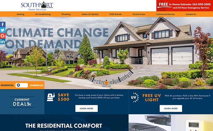 Milwaukee web design and development for Plumbing and HVAC Company