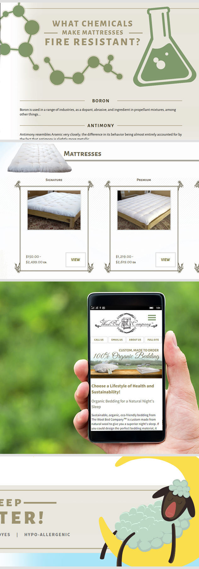 Custom Wool Bedding Ecommerce Site