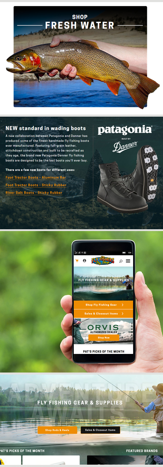 Fly Fishers Supply Website Design, iNET Web Waukesha, Wisconsin