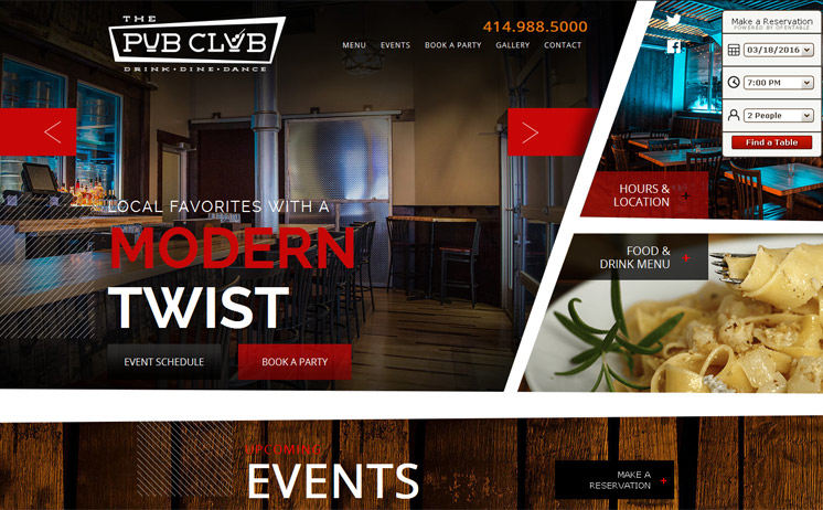 Milwaukee website design and marketing for The Pub Club