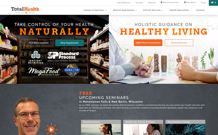 Milwaukee web design for Total Health Nutrition Center Milwaukee web design for Total Health Nutrition Center