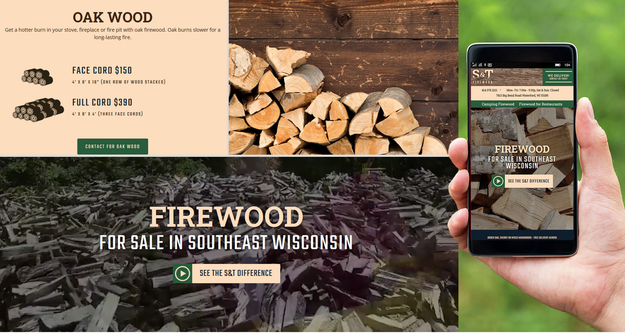 Milwaukee web design and development for S&T Firewood