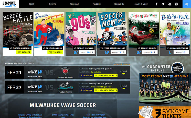 Milwaukee Wave scores goals with INET custom website designers and marketing team Milwaukee Wave scores goals with INET custom website designers and marketing team