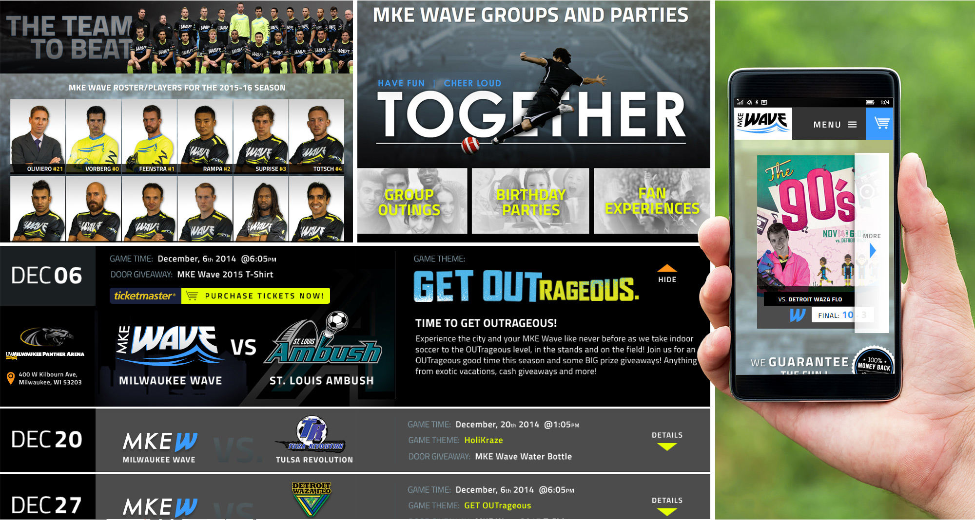 Milwaukee Wave Website Designed by iNET