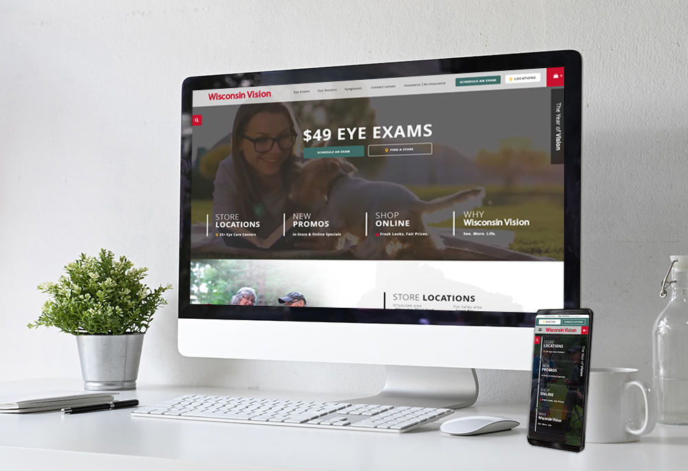 Mobile-responsive website for Wisconsin Vision built by iNET