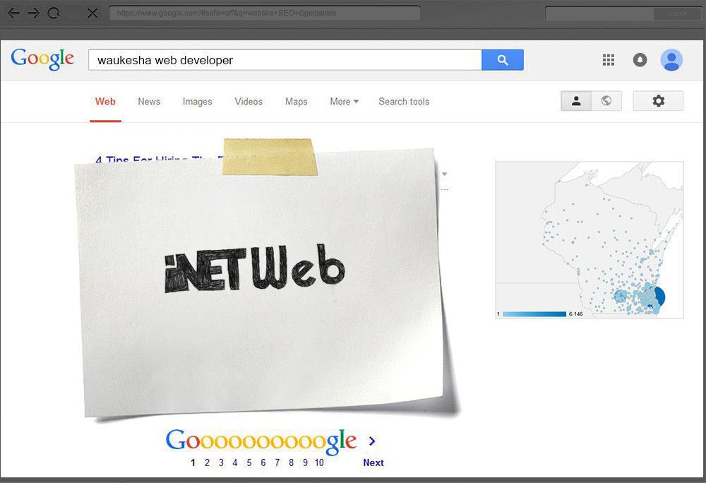 iNET’s SEO dominates search results in Milwaukee, Wisconsin, and the World