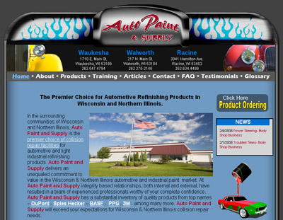 Waukeshas Auto Paint and Supply website 2008